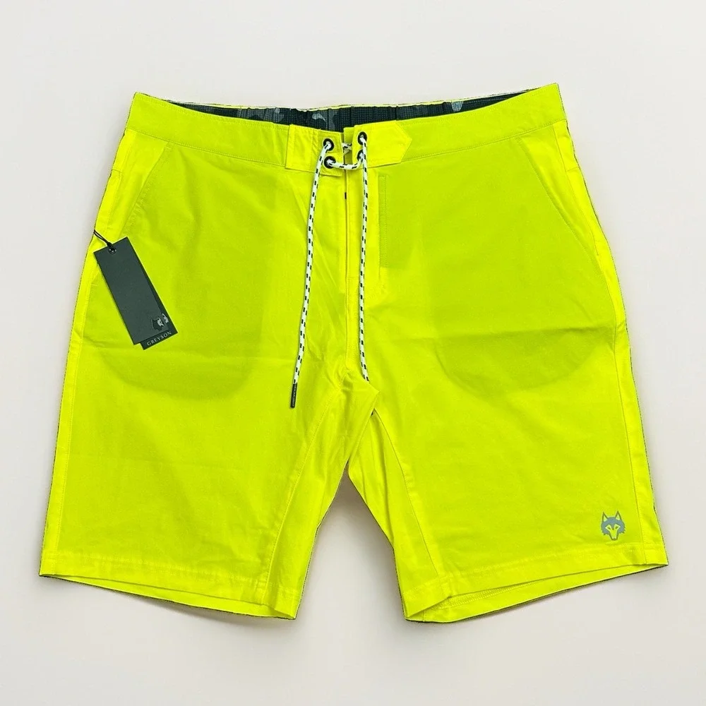 GREYSON Men Blaze Indian Wells Swim Shorts Trunks 36 Yellow MFA23T01 NWT